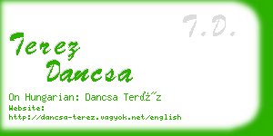 terez dancsa business card